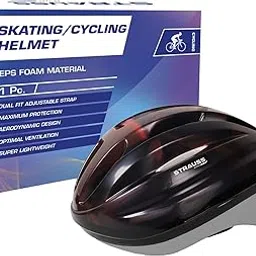 Strauss Cycling Helmet, Elite | Light Weight with Superior Ventilation | Mountain, Road Bike & Skating Helmet with Premium EPS Foam Lining| Ideal for Adults and Kids | Size: Senior,(Black and Red)-image-52