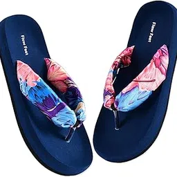 flow feet Women's Soft Cushioned Flip-Flops with Wide Floral Fabric Straps Comfortable Footbed-picture-16