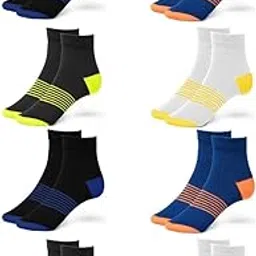 HomeWiz Wiz Socks for Men, Ultimate Premium Cotton Casual Socks, Breathable, Ankle-Length Socks for Men & Women (Unisex), Free Size, Multicolor Pack of 8-picture-27