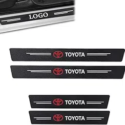 DENMILE 4Pcs Carbon Fiber Door Sill Protector Anti Scratch Tape for Car Accessories for Hyryder Innova Hycross Fortuner Rumion Glanza Camry Hilux Etios Corolla Car Door Sticker Door Sill Guard for Car-image-14