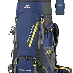 TRAWOC AEROSTRIKE 70L Travel Backpack for Hiking Trekking Bag Camping Rucksack Bag for Men & Women with Rain Cover/Shoe Compartment HK008, 3 Year Warranty-image-0