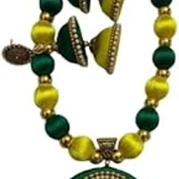 AVANI COLLECTION Silk Thread Necklace Set with Antique Earring for Women and Girls - Ideal for Parties and Weddings, Elegant and Stylish Design-picture-25