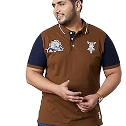 bigbanana Plus Size Men's Regular Fit Colorblock Polo Tshirt-picture-38