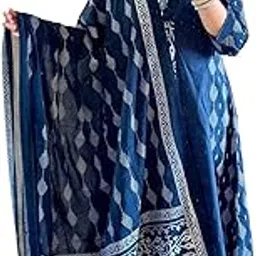 anni designer Women's Rayon Viscose Printed Anarkali Kurta with Pant & Dupatta-picture-17