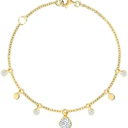 minutiae Round Shape Hanging Anklet With Solitaire Crystal Diamonds Painjan Payal Leg Chain Foot Jewellery For Women and Girls-picture-46
