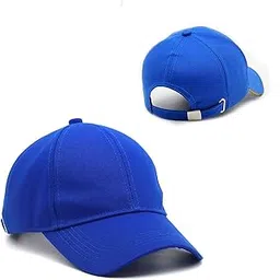 capichino Boys & Girls Cotton Plain Baseball Adjustable Cap (Blue)-picture-15