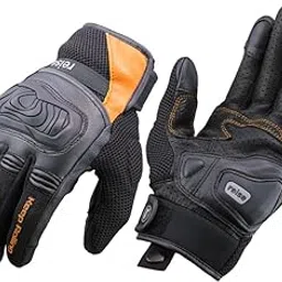 Reise - Austra Riding Gloves |Mesh Tour Gloves |Protection on Knuckles, Palms & Fingers |Abrasion Resistance | Touch-Screen Friendly | Amplified Breathability 3D Mesh Fabric - Orange Color (M)-picture-16