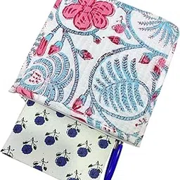 Handblock Cotton Small Pouch – Multipurpose Wallet/Card Holder | Traditional Jaipur Print | Sanitary, Diary & Makeup Bag for Women | Compact & Travel-Friendly (Pink White)-image-23