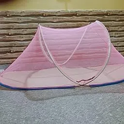 ODDIAN's Polyester Foldable Portable Lightweight Single Bed Machardani | Single Bed Mosquito Net with Base (Random Color Depend on Availability) (Size : LxWxH : 6.5X 3 X 3 Feet) (Pink)-picture-28