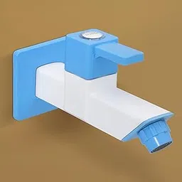 Plantex Single Lever Bib Cock for Bathroom/PTMT Kitchen Sink Tap/Basin Faucet with Plastic Wall Flange - Long Body (Blue & White)-picture-15