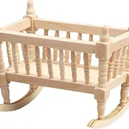 Doll Wooden Crib 1/12 Decoration DIY Scene Craft Miniature Dollhouse Cradles-picture-25