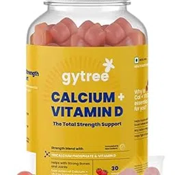 Gytree Calcium + Vitamin D Gummies for Women | Stronger Bones, Joints & Immunity | Formulated in New Zealand | 100% Vegan | Strawberry Flavour (30 Count)-picture-26
