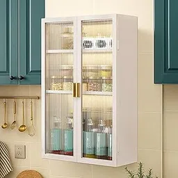 AINEXA MIORAH Kitchen Storage Cabinet | Modular Wall Mounted Kitchen Cabinet Organiser |3 Layer, Space Saving Carbon Steel Shelf, White, 40 cm, Pack of 1-picture-11