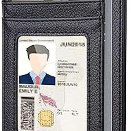 teskyer Slim Wallet for Men, Minimalist Front Pocket RFID Blocking Leather Wallet Credit Card Holder for Men & Women, Lichee Black, 4.7" x 3.4", Minimalist-picture-17