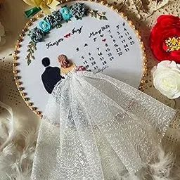 Stitch Your Type - Customized Christian Wedding Embroidery Hoop for Couples, White | Wedding Gift, Anniversary Gift (10 Inches) image 1