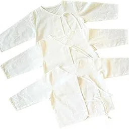 picksparrow Pure Cotton Newborn Baby Clothes/Jhablas/Vests (Plain, Full Sleeve, Set of 3)-picture-22