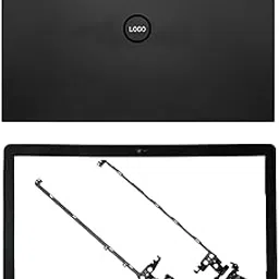 ULTRAZONE Laptop LCD Back Cover/LCD Top Cover with Front Bezel + HINGS for Dell Inspiron 15 (5558), Inspiron 15 (5555), Inspiron 15 (5559), Vostro 15 (3558) (Laptop Screen Assembly) (Black) image 1