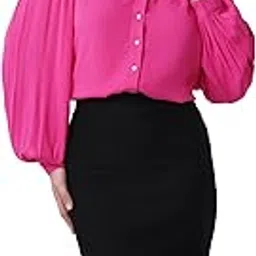 Women Self Design Collared Neck Cuffed Sleeves Workwear Shirt-image-30