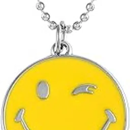 memoir Stainless Steel smile winking emoji fashion pendant men Women (PCMC8524)-picture-43