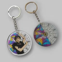 Set of 2 - Wednesday/Window Keychain (Transparent-Resin) image 1
