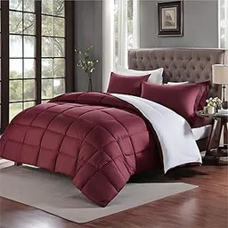Luxury 1-Comforter Soft as Feathers Polyfill Microfiber Fabric 4 Corner Loops Pack of 1 (Burgundy, King (92 X 106 Inch))-picture-17