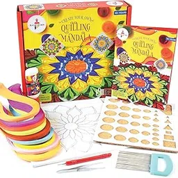 Kalakaram Mandala Quilling Kit Stripes and Tools, DIY Craft Kit for Kids and Adults, Birthday Gifts for Girls, With Pre-designed Canvas Board-picture-21