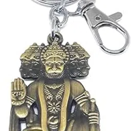 omuda Panchmukhi Hanuman Ji Keychain Double Sided Metal Key Ring with Hook For Men & Women Key Chain-picture-51
