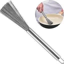 Shrux Pack of 2 Steel Scrubbers for Cleaning Dishes | Flexible Wire Brush With Easy Grip Long Handle | All Type of Kitchen Utensils Cleaning-picture-16