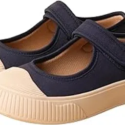 theater Women Jiro Mary Jane Canvas Flats | Slip-On Round-Toe Shoes with Adjustable Strap | Comfortable & Lightweight for Formal & Causal Wear-picture-11