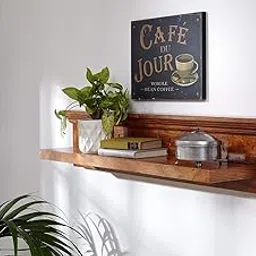 GOKUL ART Sheesham Wood Floating Wall Shelf for Living Room Multipurpose Shelves for Bedroom Wall Display Rack for Hall Home and Office (Honey)-image-39