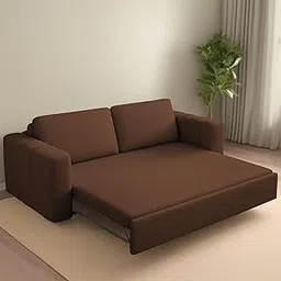 Casaliving Roxy 3 Seater Sofa Cum Bed for Living Room (Brown Colour Fabric) Premium Fabric Sofa Set-image-98