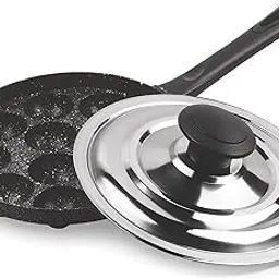 MILTON Pro cook Appam Patra Cookware 12 Cavities, 14 Inch Non-Stick Paniyaram Pan with Stainless Steel Lid, Appe Maker, Black-picture-30