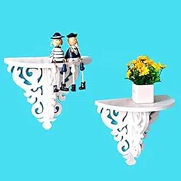 Ss Arts Wood Plastic Display Wall Shelf (13Cm X 23Cm X 19 Cm, White, Set of 2)-picture-32
