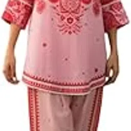 avyay creation Digital Printed Rose Pink Unstiched Co-Ord Set-picture-24