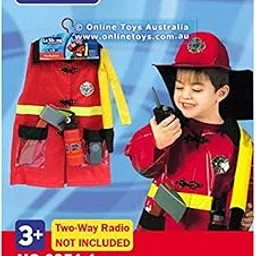 FancyDressWale Plastic Premium Community Helper Theme Costume for Fancy Dress competitions, Role Play and School Functions for Kids (Fire Fighter, 4-7 Years), Multicolour-picture-69