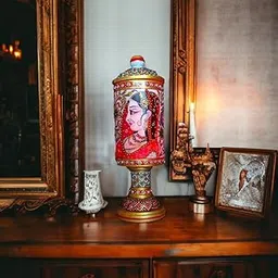 Jain Handicraft Marble Lamp with Bulb Antique Night Bedside lamp for Bedroom Table Showpiece Approx Size (9 inch) & Pack of 1-picture-12