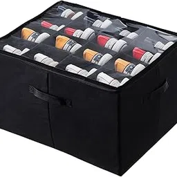 LOOKMINT Shoe Organizer for Closet, Sneakers Bag Fits 16 Pairs, Shoe Box with Clear Lid, Storage Box with Handles, Sandal Organizer with Adjustable Compartments for Cabinet-picture-10