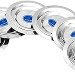 The Cook House - Stainless Steel Small Coasters/Lid for Tumblers, Katori, Glasses, Cups, Mugs, Bowls | Metal Covers for Dinning Table, Kitchen & Office | Food Grade, Mirror Finish - 8 CM (6) image 1