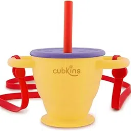 CUBKINS 2 in 1 Sip-N-Snack Cup for Baby, BPA Free Food Grade Silicone Snack Container and Sippy Cup for Toddler (Mango) - 275ml-picture-17