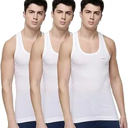 dollar Lehar Men Combed Cotton Round Neck Vest -White-picture-32