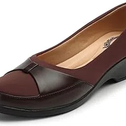 bbbrandsbucket Women's Comfort Wedge Shoes, Brown Leather and Fabric, Slip-On Style, Casual Office Wear-picture-41