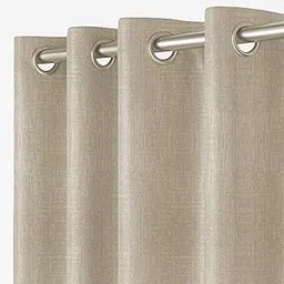 LINENWALAS 100% True Blackout Curtains 7 Feet Long - Set of 2 Panels, Embossed Cladding Texture, Thermal Insulated & Noise Reducing Room Darkening Curtains for Door (Stone Ivory)-picture-11