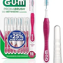 GUM Proxabrush Go-Betweens - Moderate - Interdental Brushes - Soft Bristle Plaque Removal Dental Picks - Safe for Braces and Dental Devices, 15 Count-picture-20