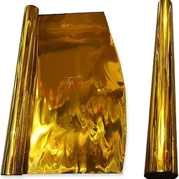 TIPTOP DECORATION Mirror Colour Coated Metalized Polyester Paper Film Roll (55 Meter) (20 Inch) (Fine Golden)-image-23