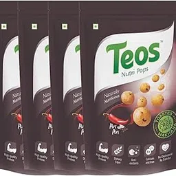 Teos Nutri Pops Roasted Makhana Snacks, Piri Piri, Tasty, Healthy & Crispy Munchies, Pack of 4, 260 g.-picture-30