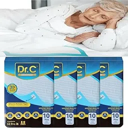 Dr C Premium Disposable Underpad Bed Changing Pad for Adults elders Patients Baby Incontinence pad with 4 Non Slip Tape – Ultra Soft Superior Absorbency Hypoallergenic Underpad, 10 Sheets 60x90 Large-picture-18