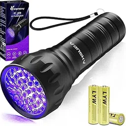 Black Light UV Flashlight, Mini 395nm UV Lights 21 LED Blacklight Detector for Cat/Dog Urine, Pet Stains and Bed Bug Matching with Pet Odor Eliminator[Batteries Included]-image-38