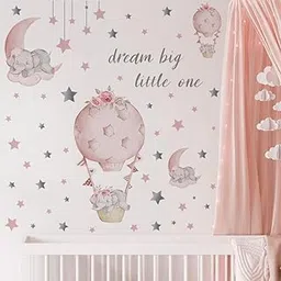 Pumkins Cute Elephant Wall Stickers for Kids Room Decor Nursery Wall Art Decals for Kids Room Bedroom Playroom Living Room Decoration-picture-30