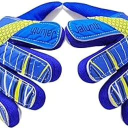 Goalkeeper Goalie Soccer Gloves - Kids & Youth Football Goal Keeper Gloves with Embossed Anti-Slip Latex Palm and Soft PU Hand Back (Blue, 6)-image-60