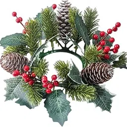Candlestick Holder Pine Needle Garland Wedding Christmas Candle Ring Wreath|Home & Garden|Home Dacor|Candle Holders & Accessories-picture-29